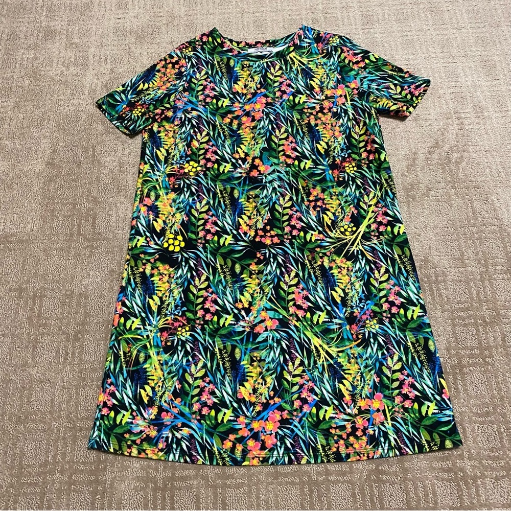 {Zara} Tropical Floral T-Shirt Dress ~ Size Small